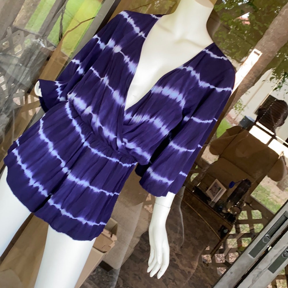 Blue Life Wild and Free Tie dye romper
